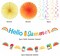 Summer Luau Hawaiian-Beach Party-Decorations Supplies - 21pcs Hello Banner,Pool Paper Lanterns Honeycomb,Hanging Streamers Garland,Tissue Pom Poms Flowers Fans,Tropical Outdoor Theme Decor